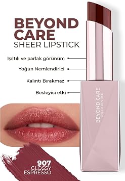 ALIX AVIEN Beyond Care Sheer Lipstick 907 - Glossy Espresso - Intensive Moisturizing Nourishing Effect - Shiny Lipstick