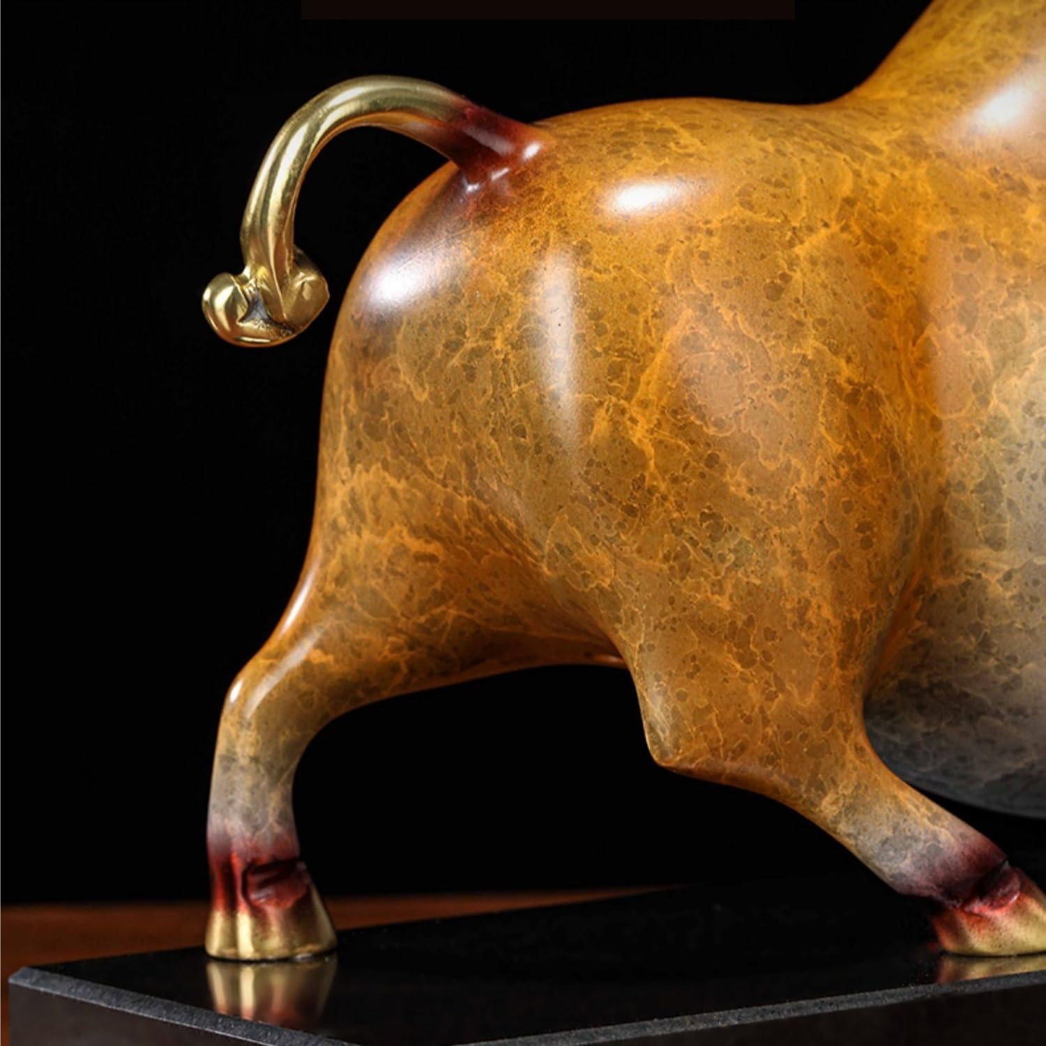 Regał na ciekawostki krowa ornament Bull Power mosiądz dom salon biuro biurko wino chłodnica recepcja biurko (A)