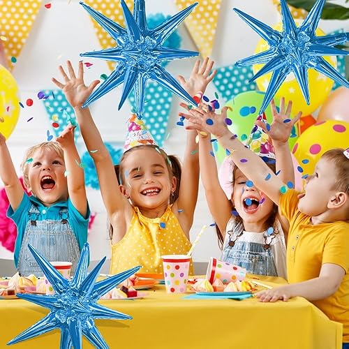 Miniatura 3 de Globos de papel de aluminio con forma de estrella azul real, 6 globos de Mylar con punta de cono de 22 pulgadas, decoración de fiesta para Navidad,