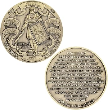 Put On The Full Armor of God Challenge Coin Ephesians 610-12 Collectors Medallion Single Coin