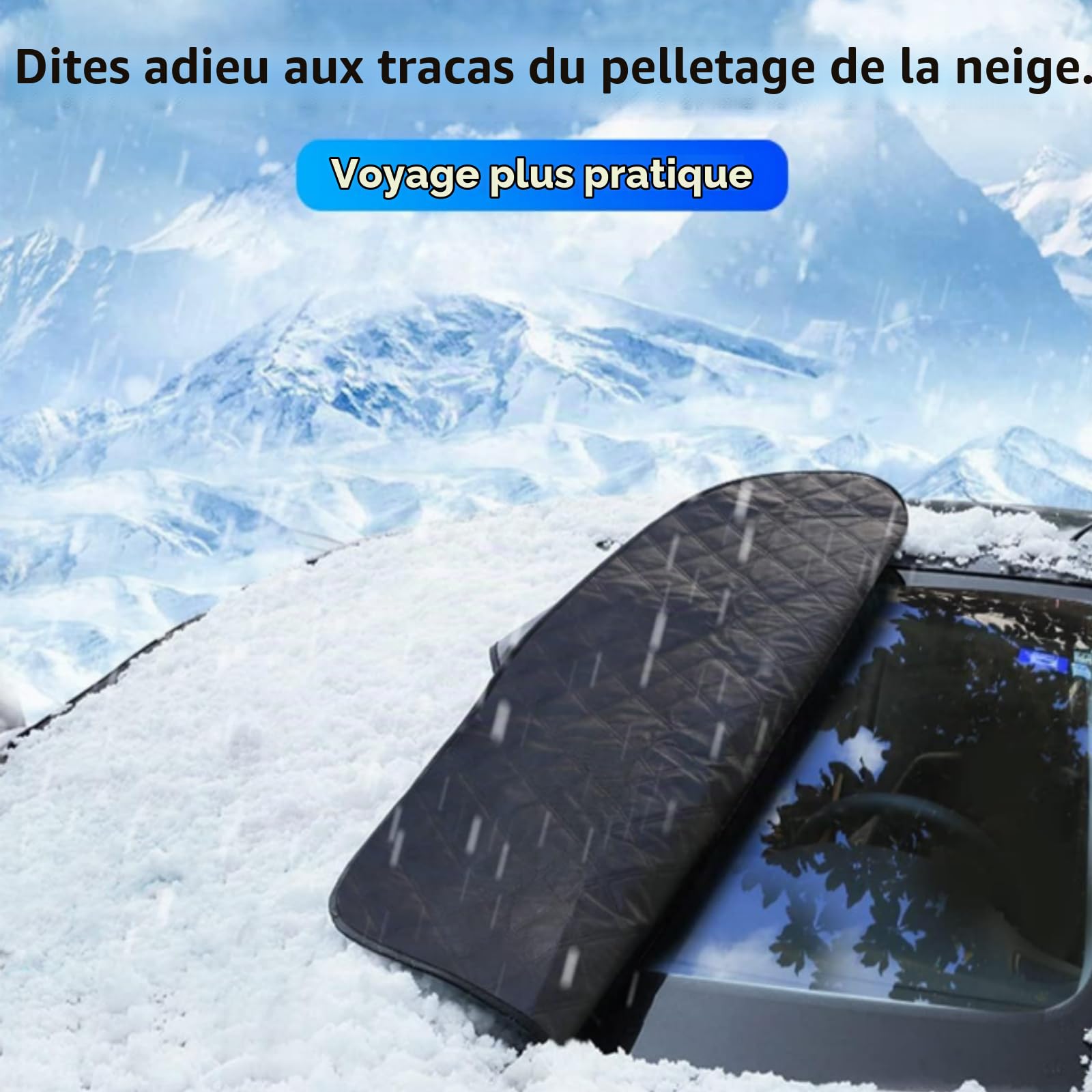 Pare-Soleil Voiture Pare-Brise Avant Compatible avec VW T6, Couverture de Pare-Brise Extérieur pour Camping-Car, Pliable Housse Protection Solaire Neige Toutes Saisons,avec Sac de Rangement
