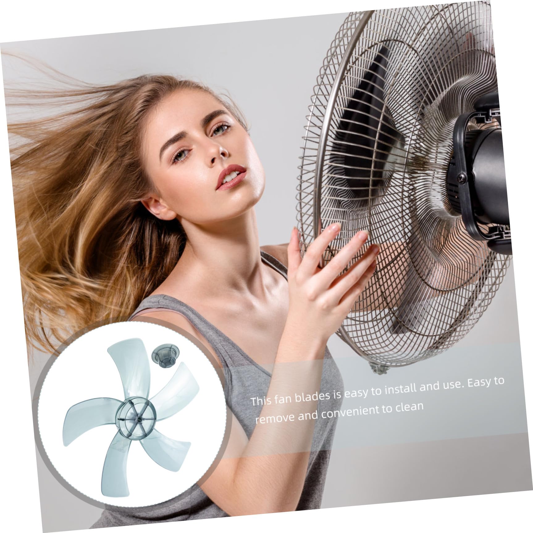 Aspas de Ventilador de Plástico 5 Cuchillas Gruesas Aplicables para Ventilador de Pedestal y Mesa Accesorios de Repuesto Doméstico Suministro de Aspas