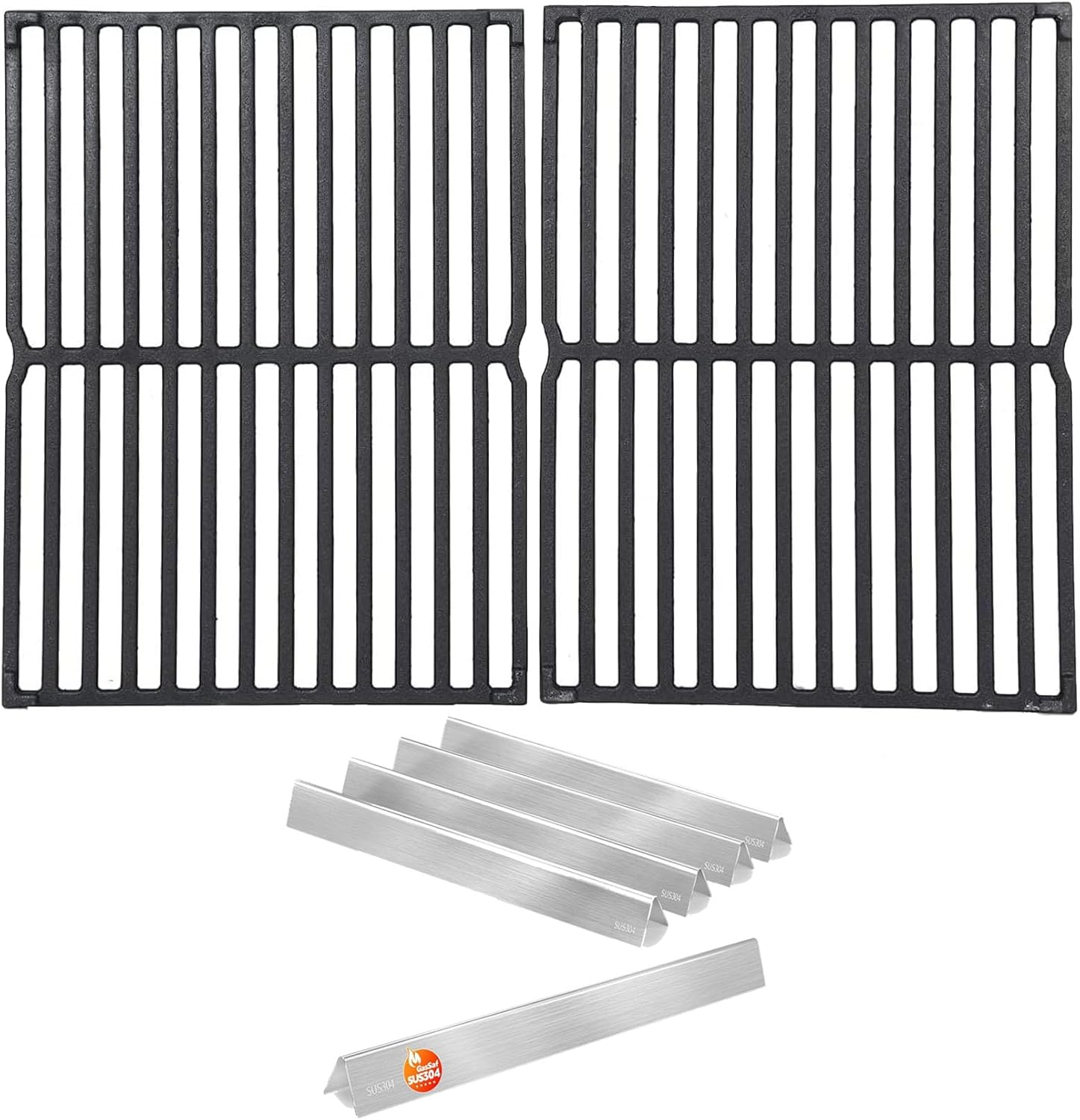 GasSaf Parts Kit Replacement for Weber 7534 7522, Spirit 200 Series E200, E210, S200, S210, Spirit 500, Genesis Silver A with Side Control Knob, 21.5 inch Flavorizer Bars and 15 inch Grill Grates