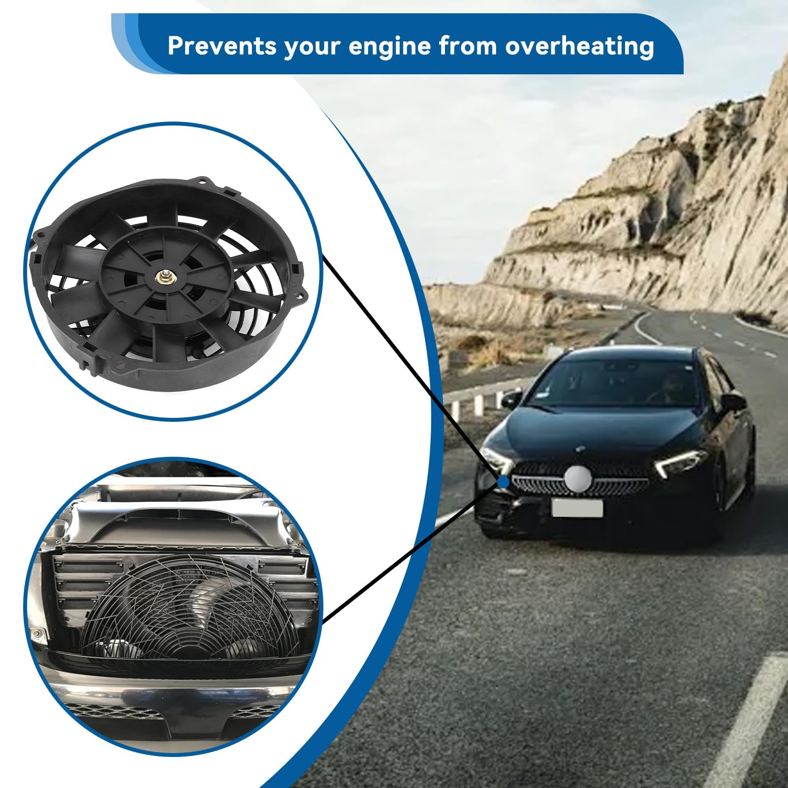Ventilatore Generale Dell'auto, Ventola per Condizionatore D'aria Da 8 Pollici Accessori per Prestazioni Automobilistiche per Radiatore Raffreddamento Automatico Aria Condizionata