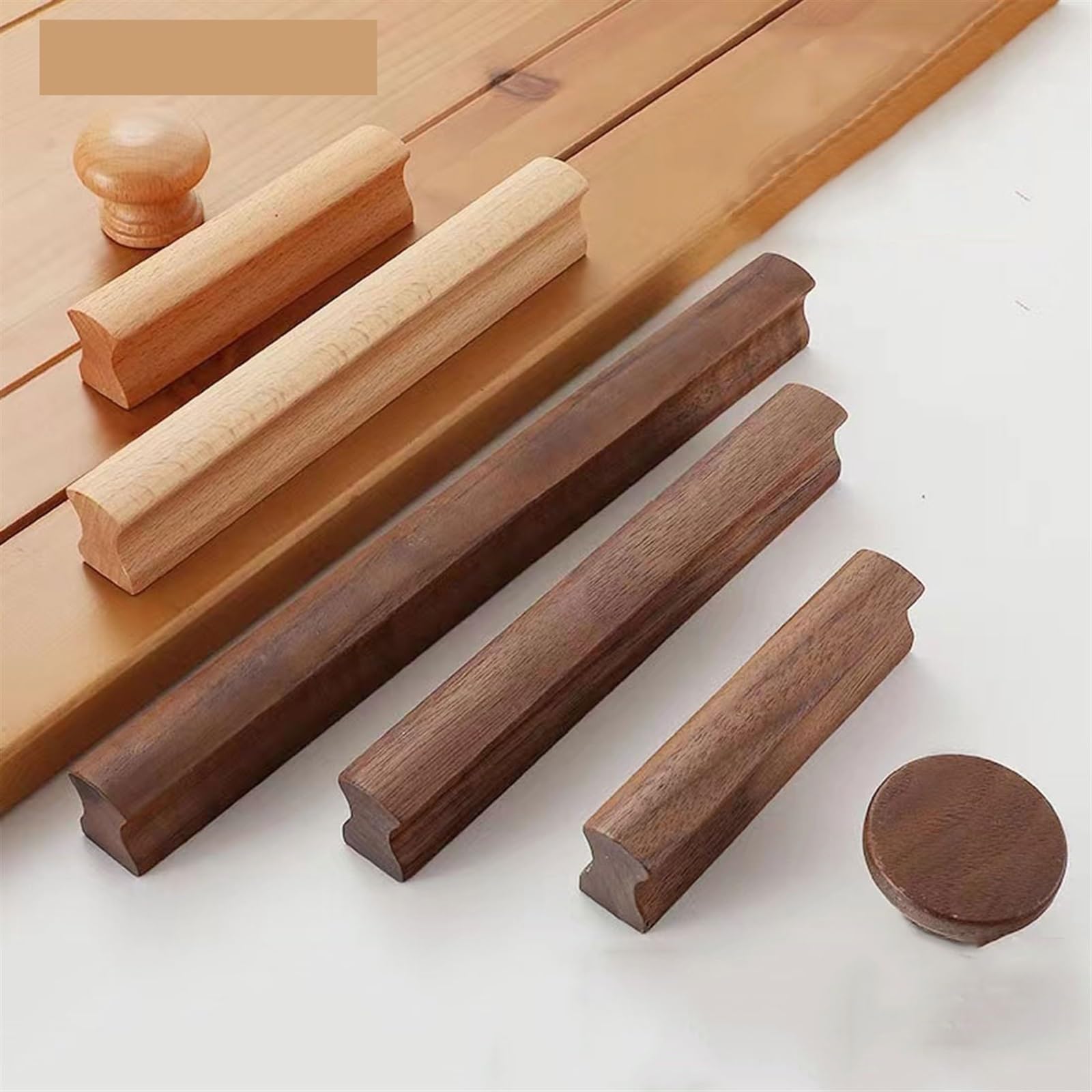 Poignée en bois de noyer 96mm pour tiroir de cuisine et commode