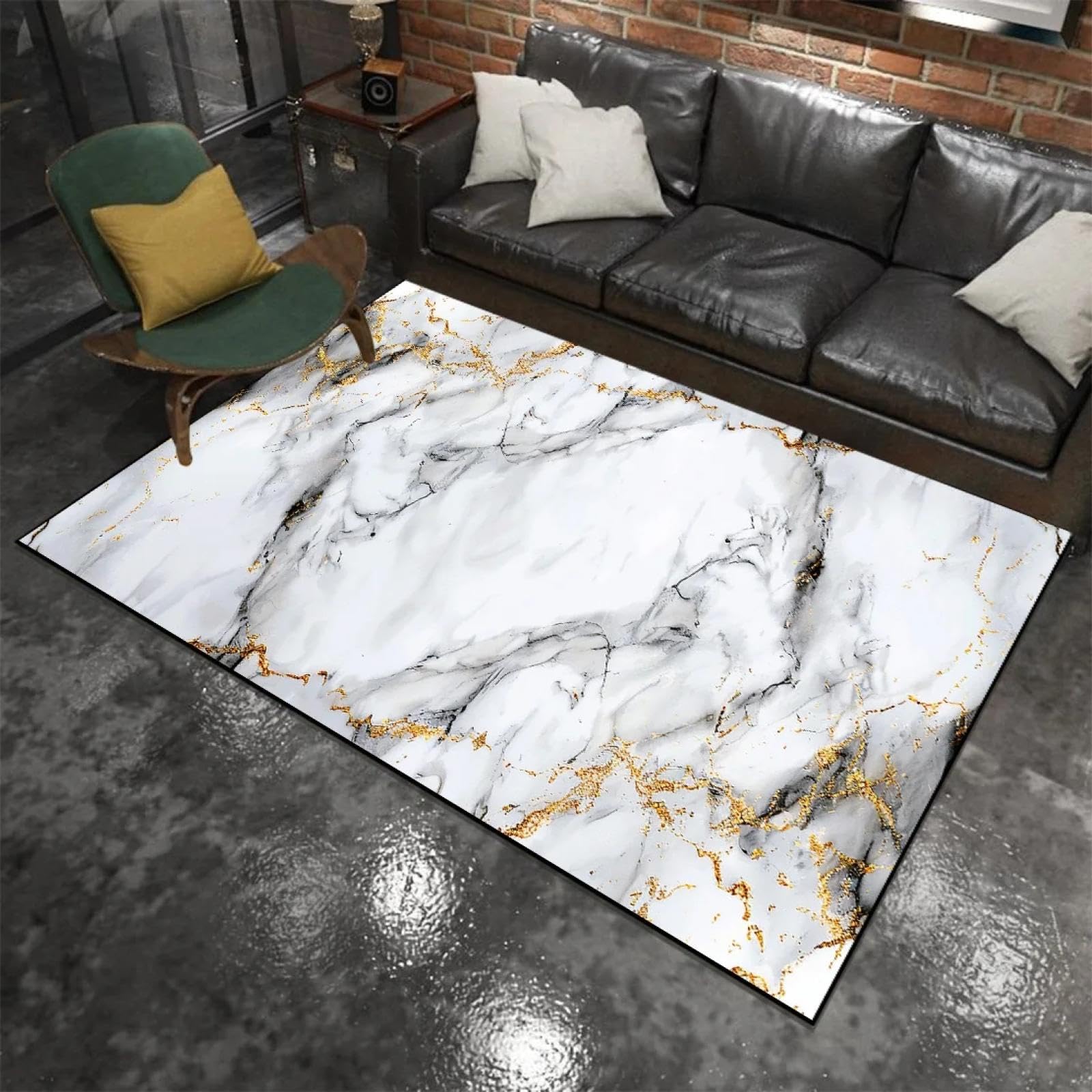Tapis en marbre chic et tapis de sol design nordique 90x150cm