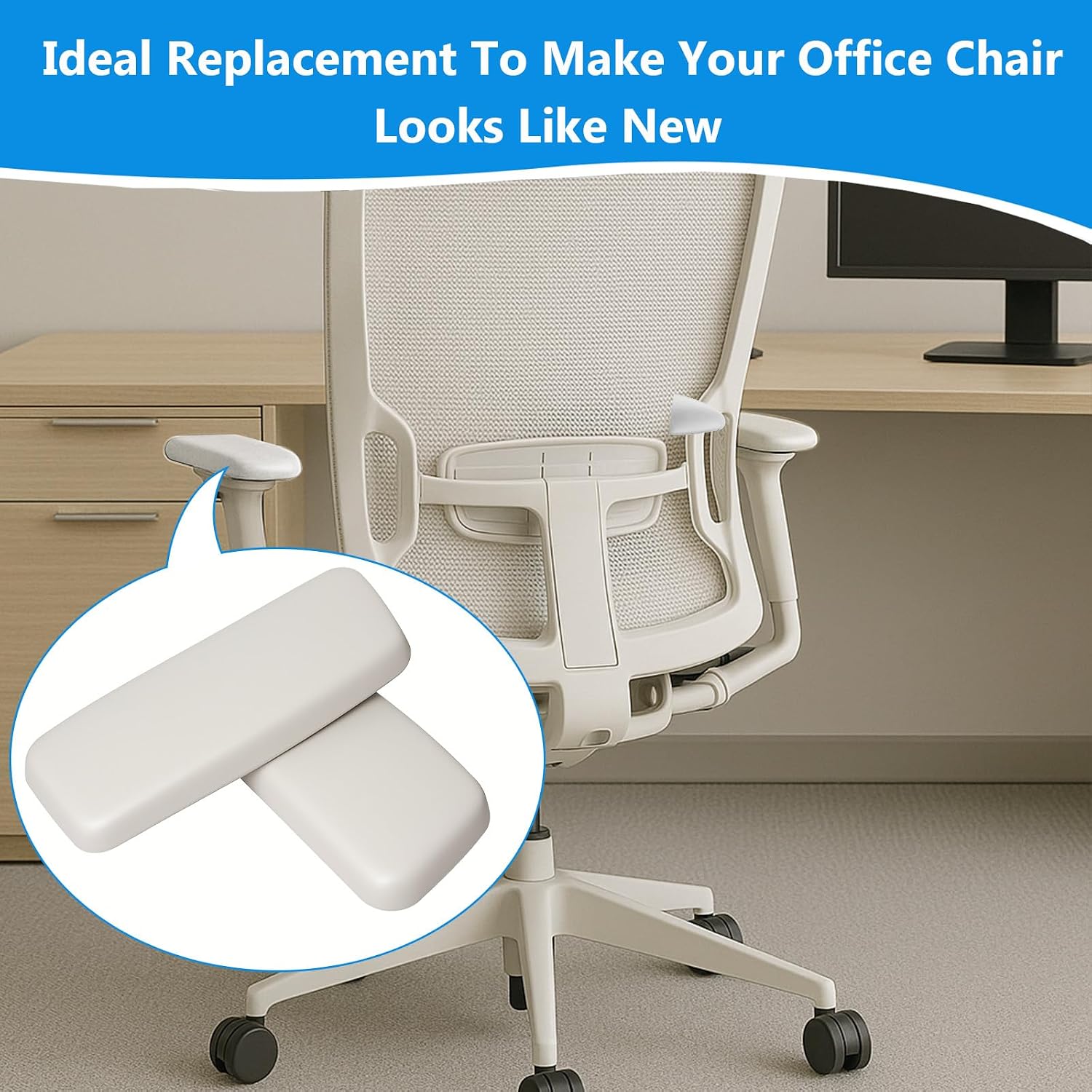 Arm Pads Caps Replacement Compatible with Haworth Zody Office Chair, Gray