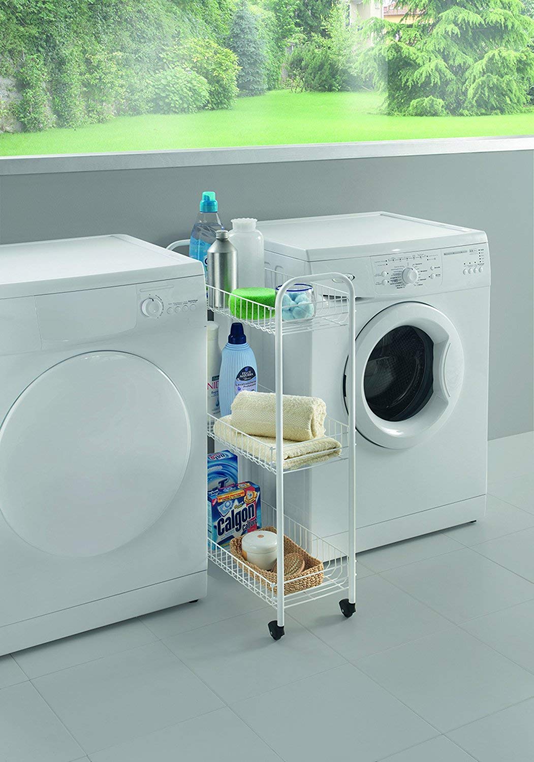 Metaltex Slim 341403 Chariot multiusage 3 tages Blanc 56 x 23x 84 cm