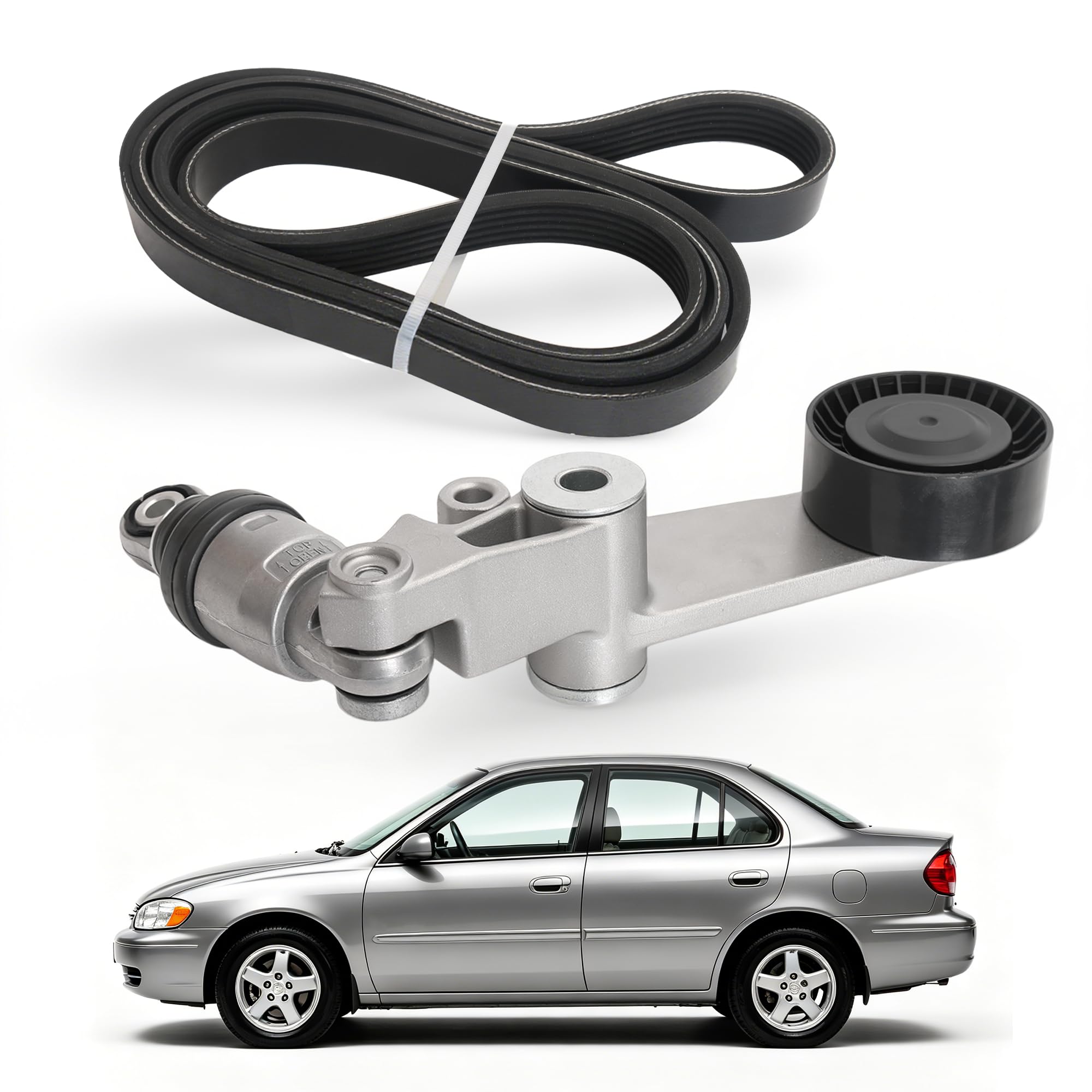Photo 1 of JAVOUKA Serpentine Drive Belt Tensioner Kit, for Toyota Celica 2003-2005, for Toyota Corolla Matrix 2003-2008, for Toyota Matrix 2003-2008, for Chevy Prizm 1998-2002, L4 1.8L, Replaces# 38286
