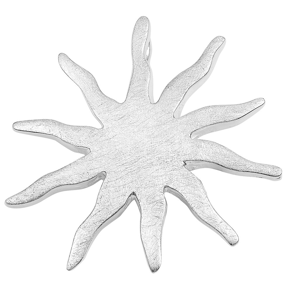 Vinani Anhänger Design Sonne groß gebürstet mit Schlangenkette Sterling Silber 925 Kette Italien Stern 2AST-S00