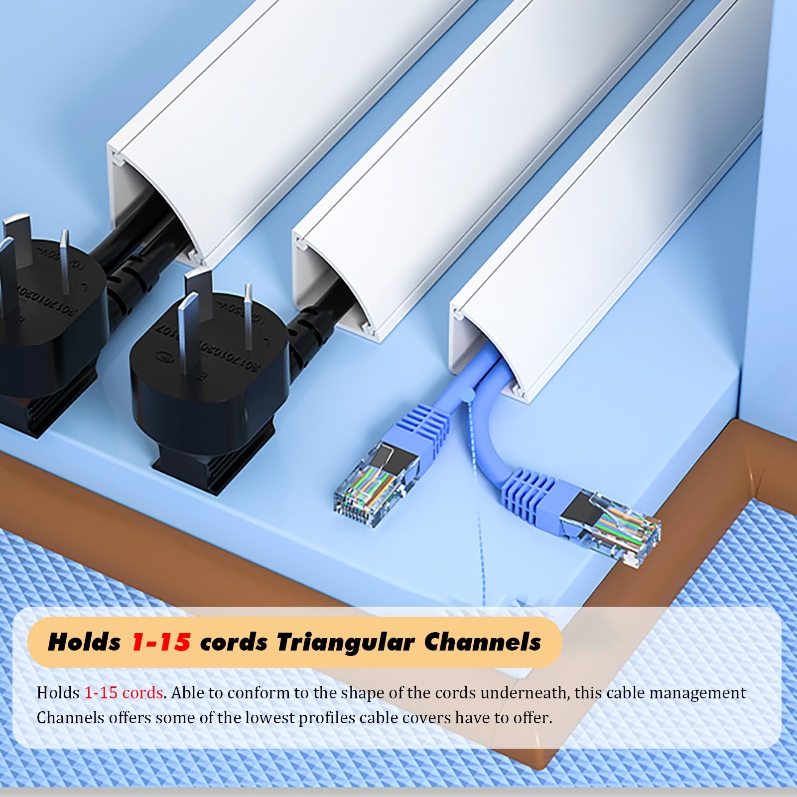Kabelkanal Kabelschlauch Kabelmanagement PVC-Kabelversteck, Wandleiste, Kabelabdeckung, TV-Halterung, Kabelschutz, Dreiecke, Selbstklebende Haushaltskabel, Hohlräume/Verlängerungskabel, Kanäle Für Eck