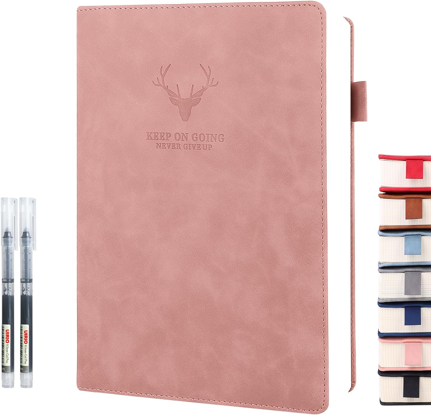 UIRIO Thick Journals for Women (Pink) 360Pages A5 Lined Notebook