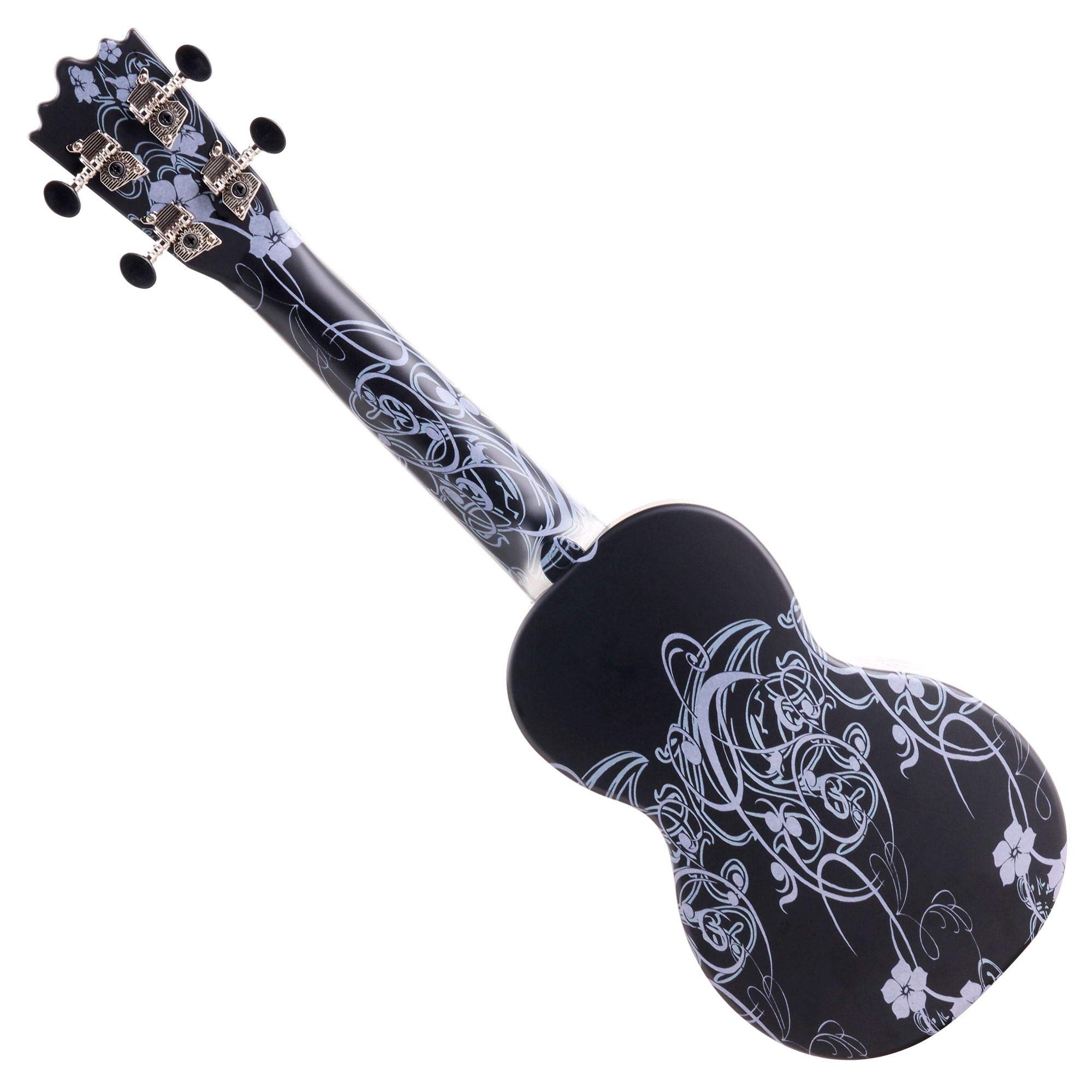 Classic Cantabile BeachBuddy Black Beauty Ukulele Set incl. Accordatore | Classic Cantabile Sopran Ukulele, Resiste a umidità e sbalzi di temperatura, Mensura sopranino, 12 tasti, Design originale
