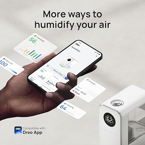 Miniatura 6 de Dreo Humidificadores para dormitorio, humidificador inteligente silencioso de niebla fría para habitación grande, difusor de aceite y luz nocturna,