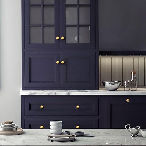 Miniatura 8 de Ravinte Paquete de 30 pomos dorados para gabinetes de cocina, tiradores redondos de 1-14 pulgadas, manijas de cajón de acero inoxidable dorado,