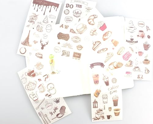 Miniatura 5 de Paquete de 2 calcomanías de comida para álbumes de recortes, tienda de alimentos, frutas, aperitivos, bebidas, helado, calcomanías para cenas,