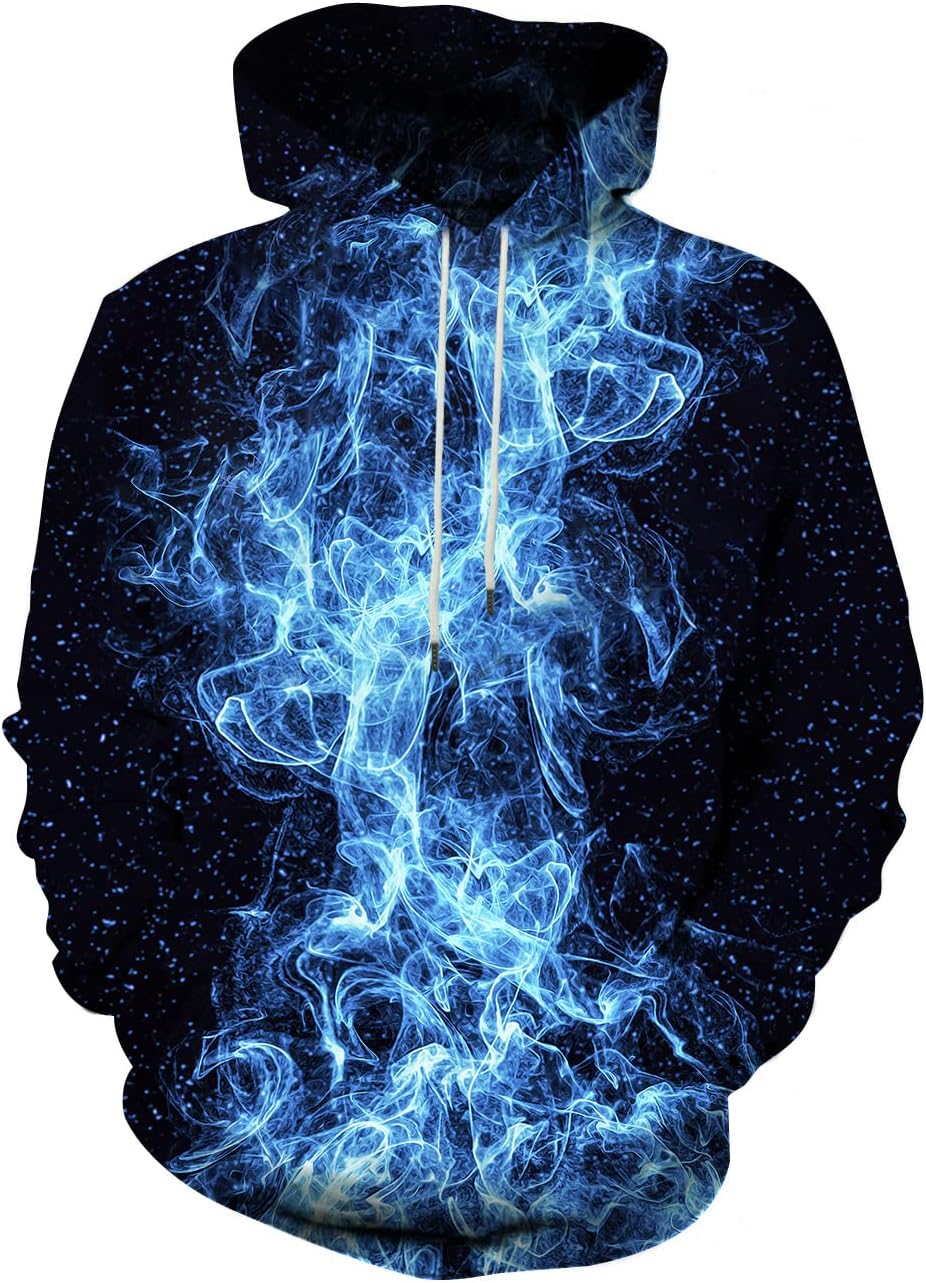 Hgvoetty Unisex 3D Print Hoodies Graphic Space Pullover Hooded Sweatshirts for Men Women