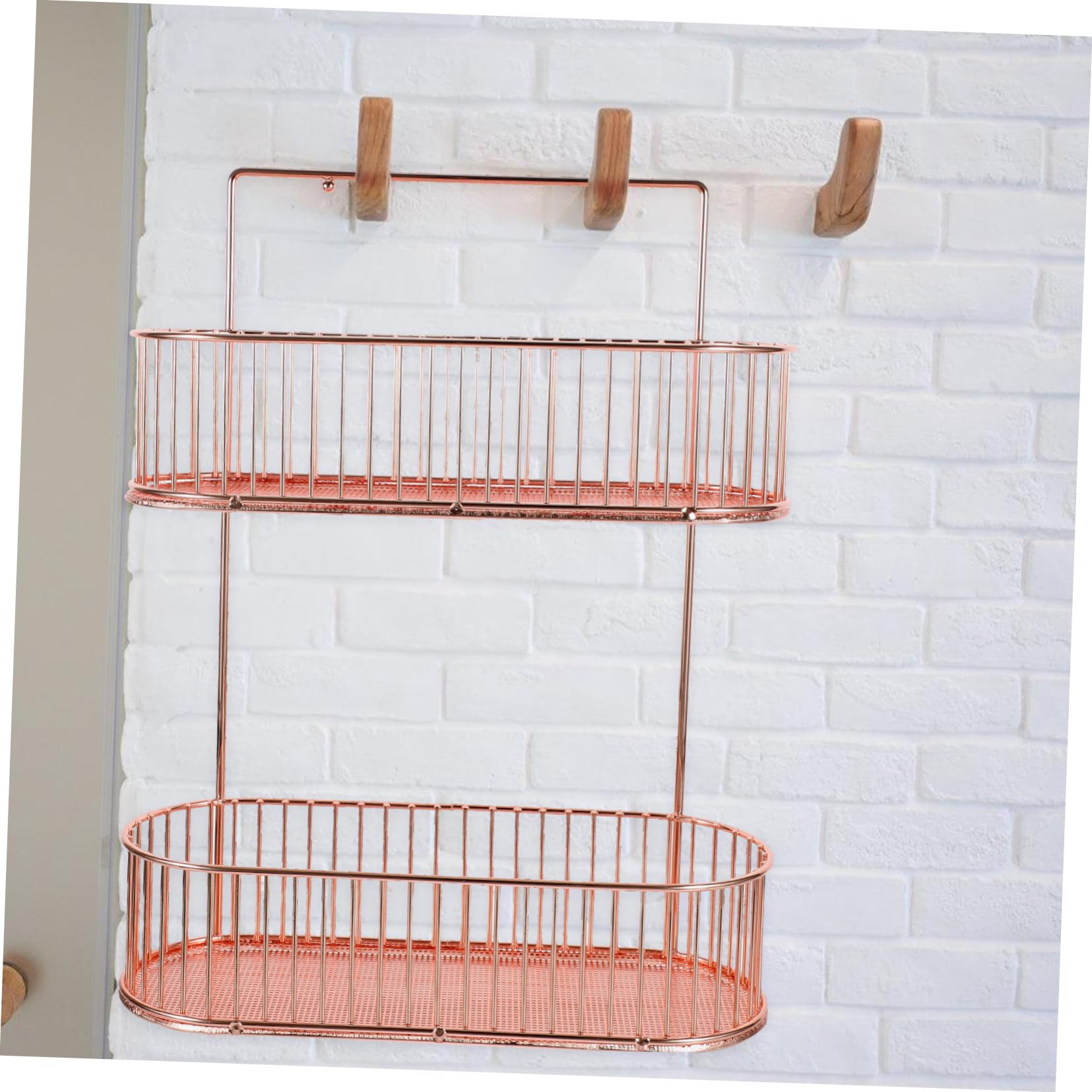 Luxshiny Mensola a Muro Doppio Strato in Ferro senza Foratura per Cucina e Bagno, Porta Spezie e Organizer Facile da Installare e Rimuovere, la Casa