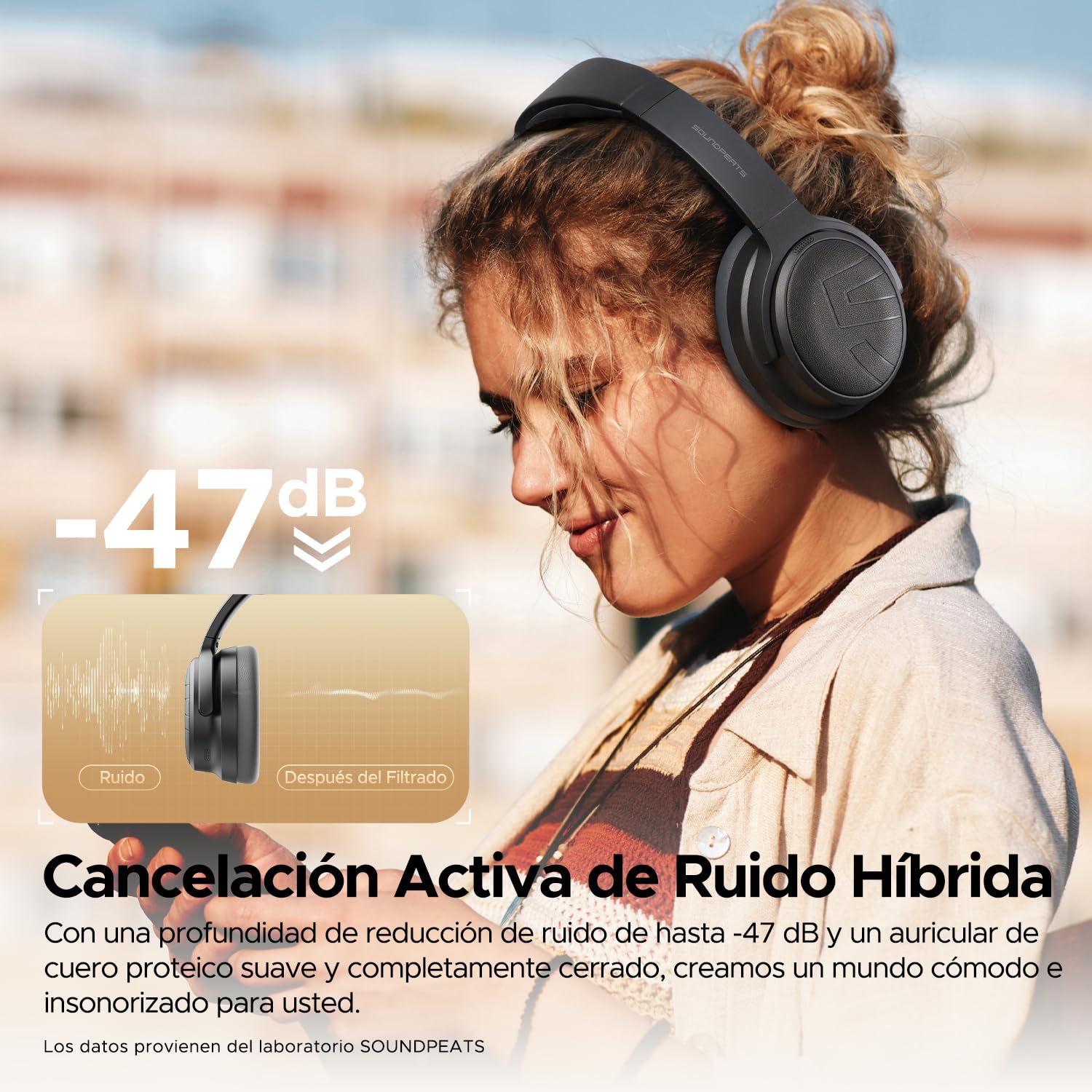 SoundPEATS Space Pro Auriculares Bluetooth 6.0 Over-Ear,151H,LDAC,Hi-Res