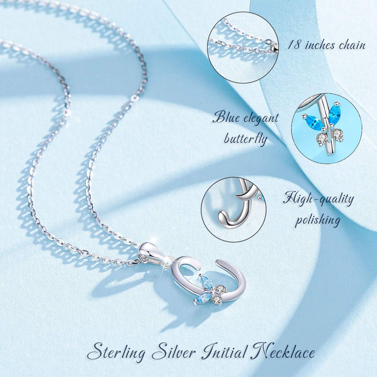 EUDORA Harmony Ball Collana Iniziale Argento Sterling 925 26 Lettere dell'Alfabeto Ciondolo Personalizzato Nome Gioielli Collane Regali per Donne Ragazze Festa della Mamma, Catena 45 cm