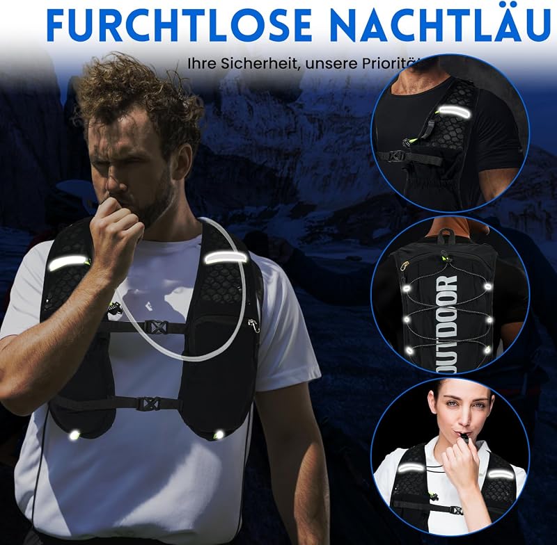 Chicosy Futómellény 1,5L Ivózsákkal és 500ml Kulaccsal - Állítható Ultrakönnyű Hidratációs Hátizsák Férfiaknak és Nőknek, Maratonhoz, Futásh