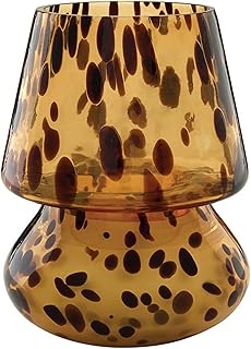 47th & Main Scented Candles Tortoiseshell Lamp Glass Candle, 3.25" Dia x 5" H, Leather & Leaves