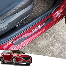 Custom Interior Accessorie Car Out Door Sill Protector Entry Guard Hood Scuff Plates Stainless Steel With Rubber Base 4 pieces/setRED for Mazda CX-5 CX5 2013 2014 2015 2016 2017 2018-2022