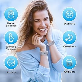 MEIYYJ Motion Sickness Bands for Adults and Kids Sea Wristbands for Cruise Travel Wristband, Natural Relief WristbandsSea Bands for Pregnancy Women(1 Pair Gray)