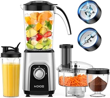 KOIOS 4-in-1 Blender/Food Processor Combo Max 1000W, Dishwasher Safe