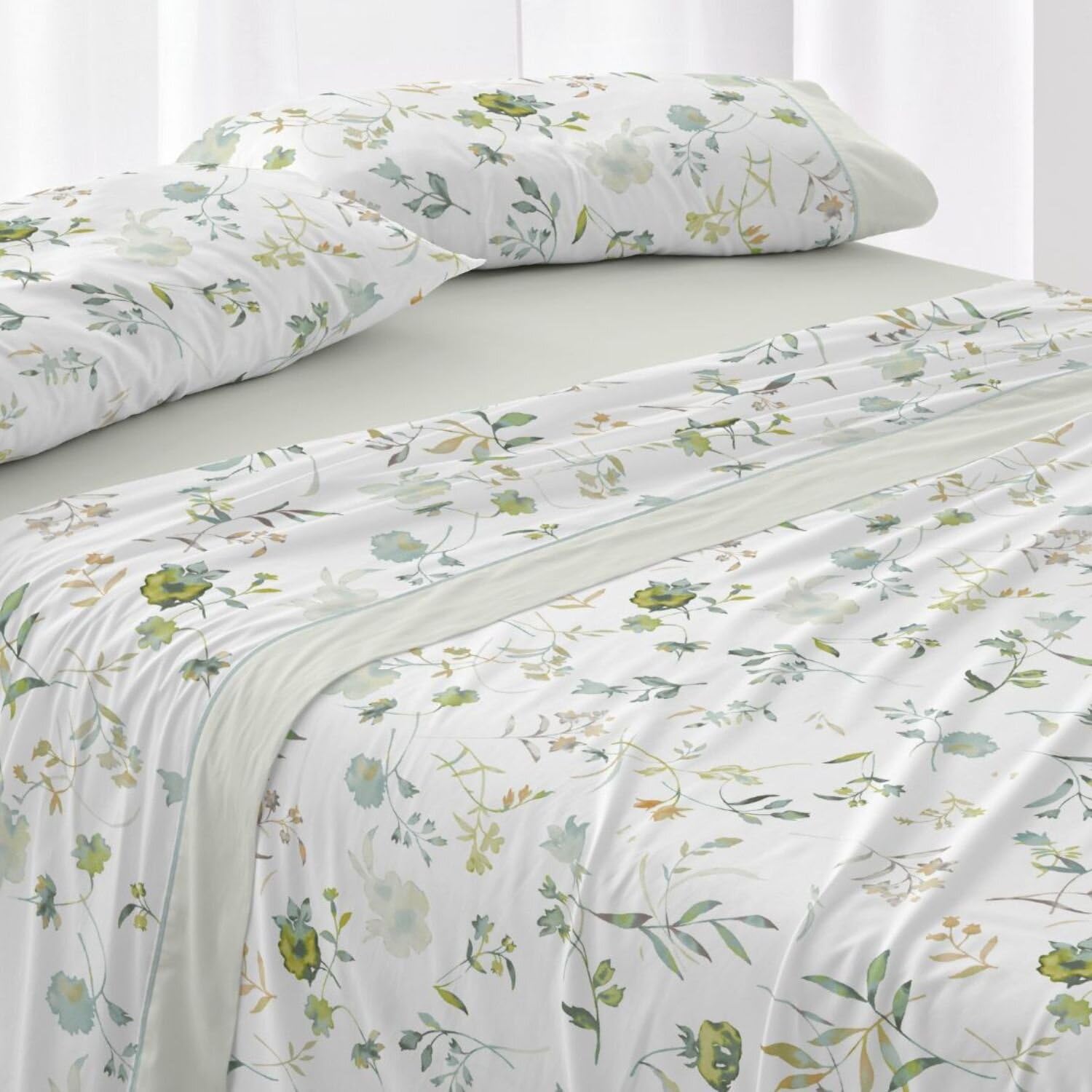 Burrito Blanco | Juego de sábanas | Cama de 180cm. (+Medidas Disponibles) | Diseño 144 | Color Menta (180x190/200cm.)