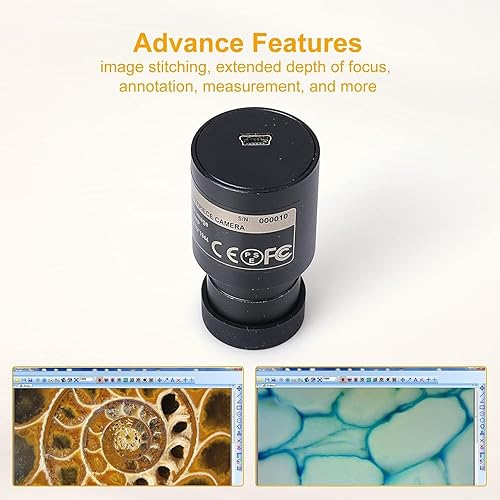Miniatura 6 de SWIFT Microscopio de laboratorio compuesto trinocular 40X-2500X con cámara y diapositivas de 3MP, etapa mecánica, condensador de Abbe
