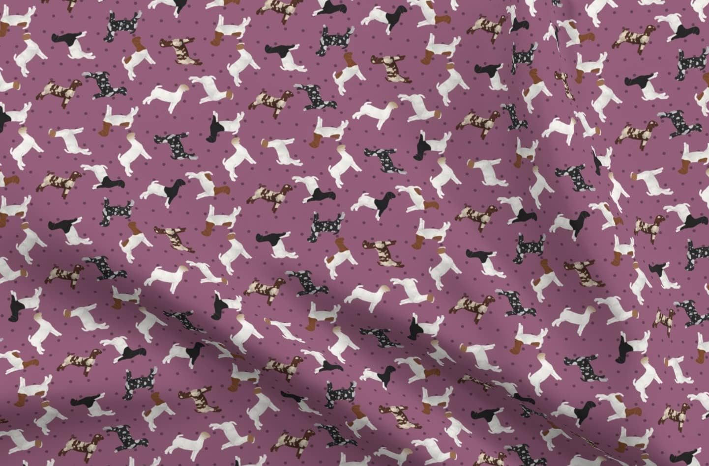 Spoonflower Fabric - Boer Goat, Showstock, Livestock, Purple, Black, White, Farming, Printed on Polartec(R) Fleece Fabric by The Yard - Sewing Blankets Loungewear and No-Sew Projects