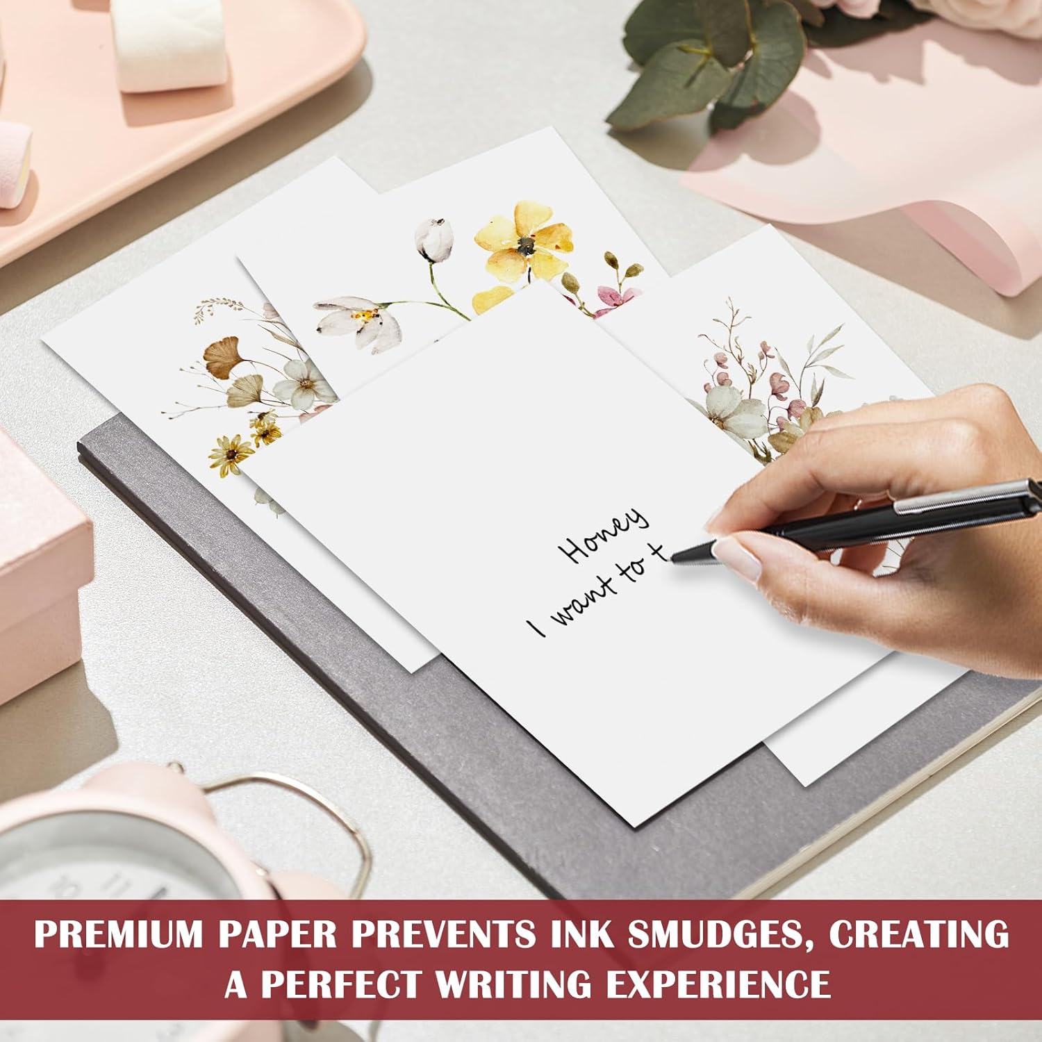 HongyiTime Blank Cards,Blank Greeting Cards 4x6,30 Pack 6 Assorted Floral Designs Blank Greet Cards with envelopes,Note Cards with Envelopes,Blank Cards with Envelopes - Image 6