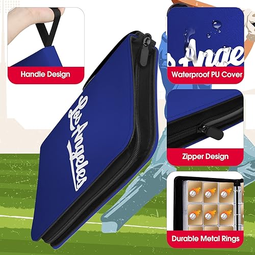 Miniatura 2 de Carpeta de Tarjetas de Béisbol con Fundas de 900 Bolsillos, Portador de Tarjetas de Béisbol de Los Ángeles para Tarjetas Coleccionables, Álbum