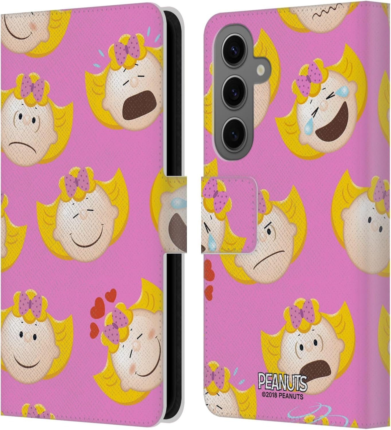 Head Case Designs Officially Licensed Peanuts Sally Brown Character Patterns Leather Wallet Case Compatible with Samsung Galaxy S25