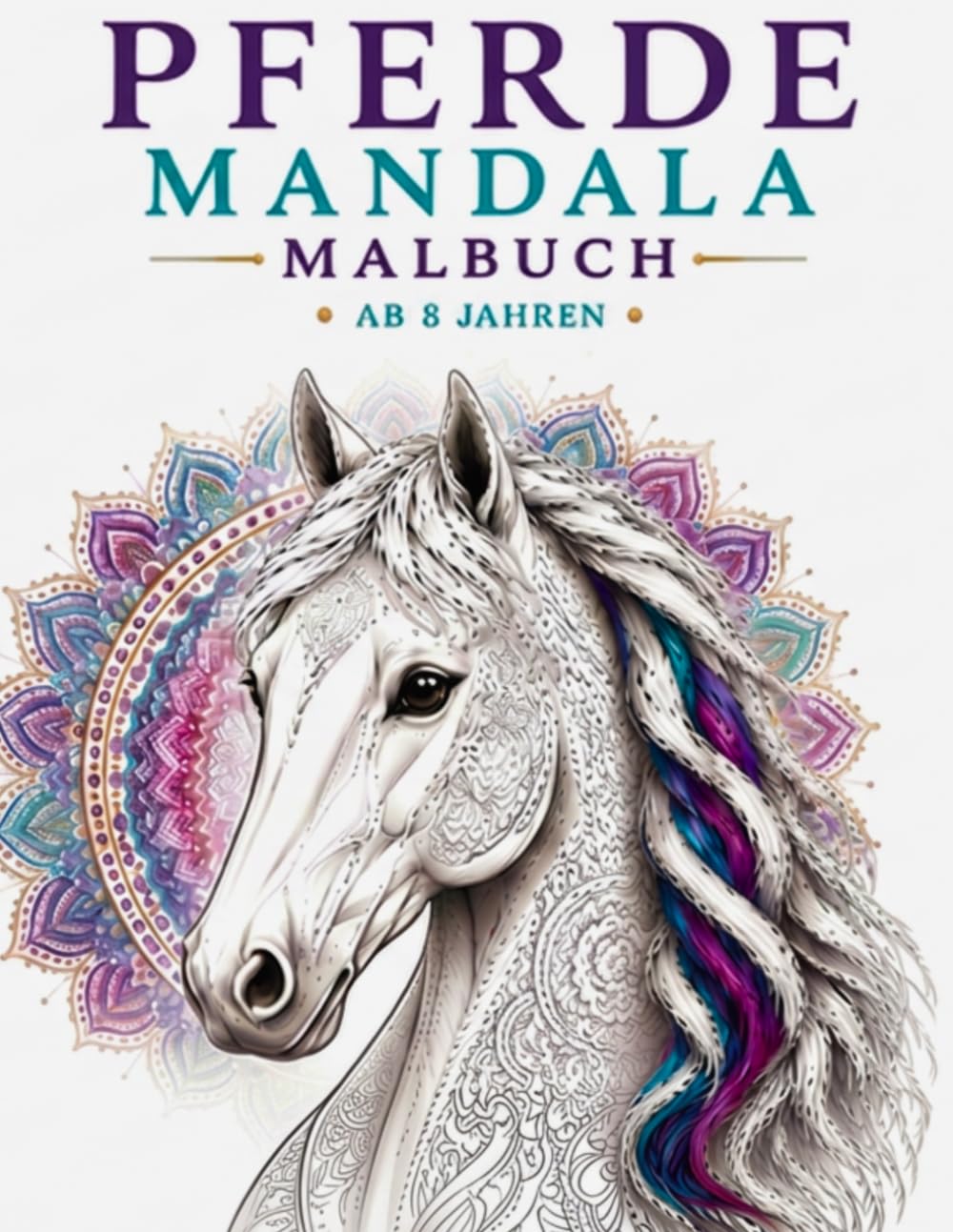 Pferde Mandala Malbuch ab 8 Jahren: Über 60 wunderschöne Pferde-Mandalas zum Ausmalen - Einseitig bedruckt mit detailreichen Pferden und kreativen Mandala-Motiven (Traumhafte Mandalawelt)