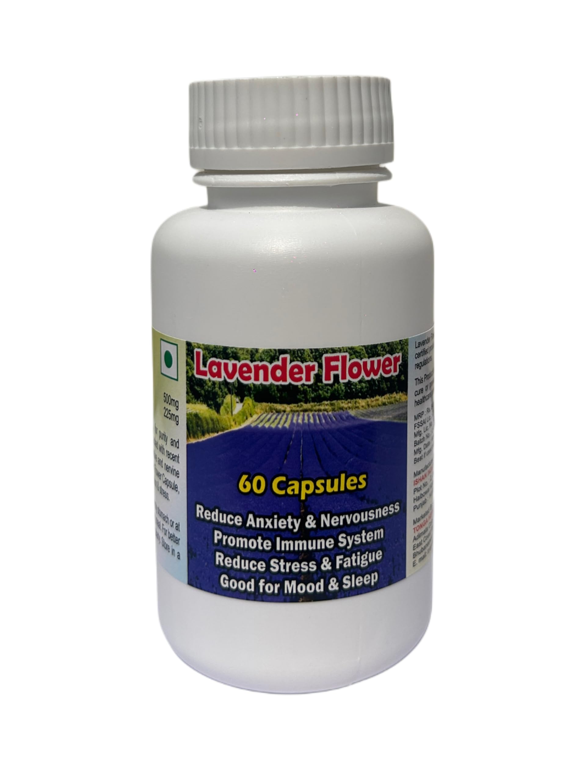 LAVENDER FLOWER CAPSULES - 60 CAPSULES (GET 1 BOTTLE LAVENDER FLOWER 50ML DROPS FREE)