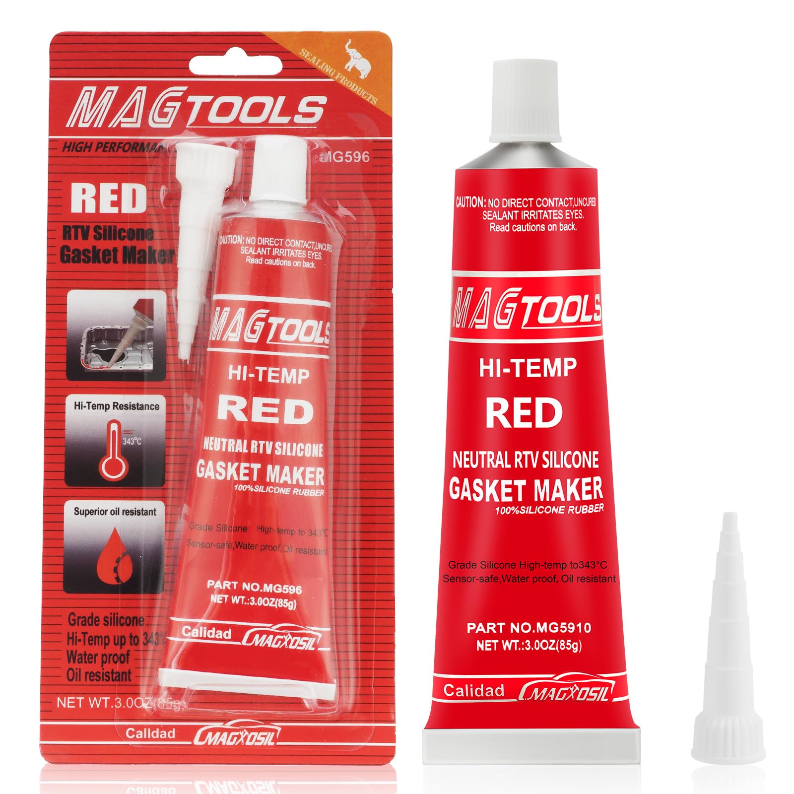 flintronic Dichtmasse Motor, 85ml Motordichtmasse, Ölbeständig Hochtemperatur Silikon Dichtmasse, Zylinderkopfdichtung Dichtmittel, Dichtsilikon Dichtungsmasse für Autos Motorräder Reparatur(Rot)