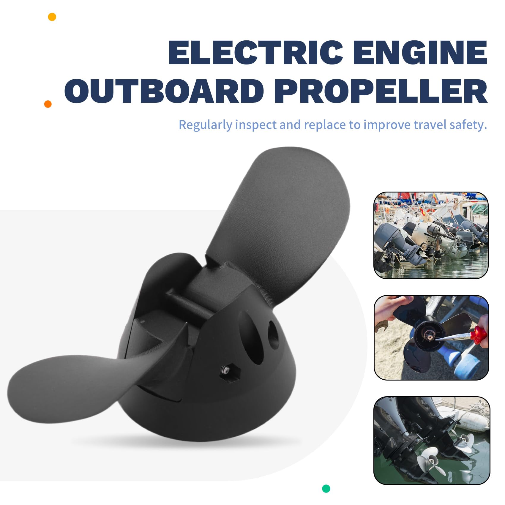 Hélice Plegable de 2 Palas de 4,8 Pulgadas, Hélices para, Motor Eléctrico, Hélice Fueraborda para, Efoil Surfing