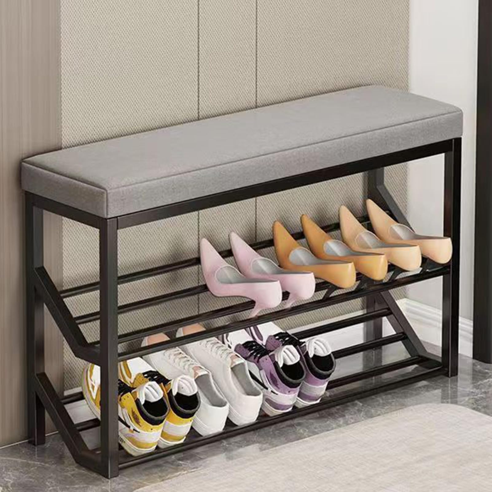 Banc à chaussures en bois pour entrée accueillante et chambre ordonnée