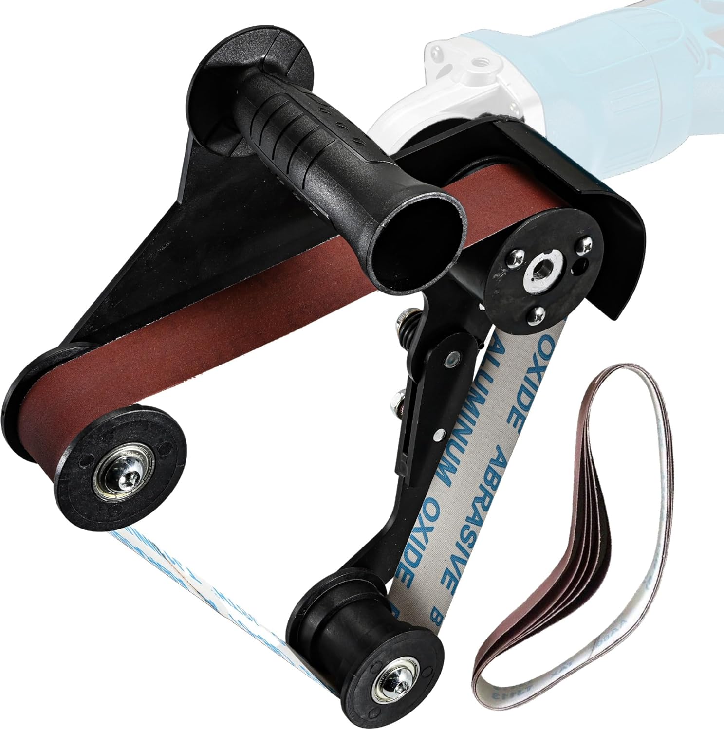 Belt Sander Adapter for Angle Grinder, 5/8-11 UNC Thread, 1.68" Max. Shield Mount, Professional Pipe Tube Sander Tool for Woodworking Metalworking Rust Removal, 20-40mm Belt