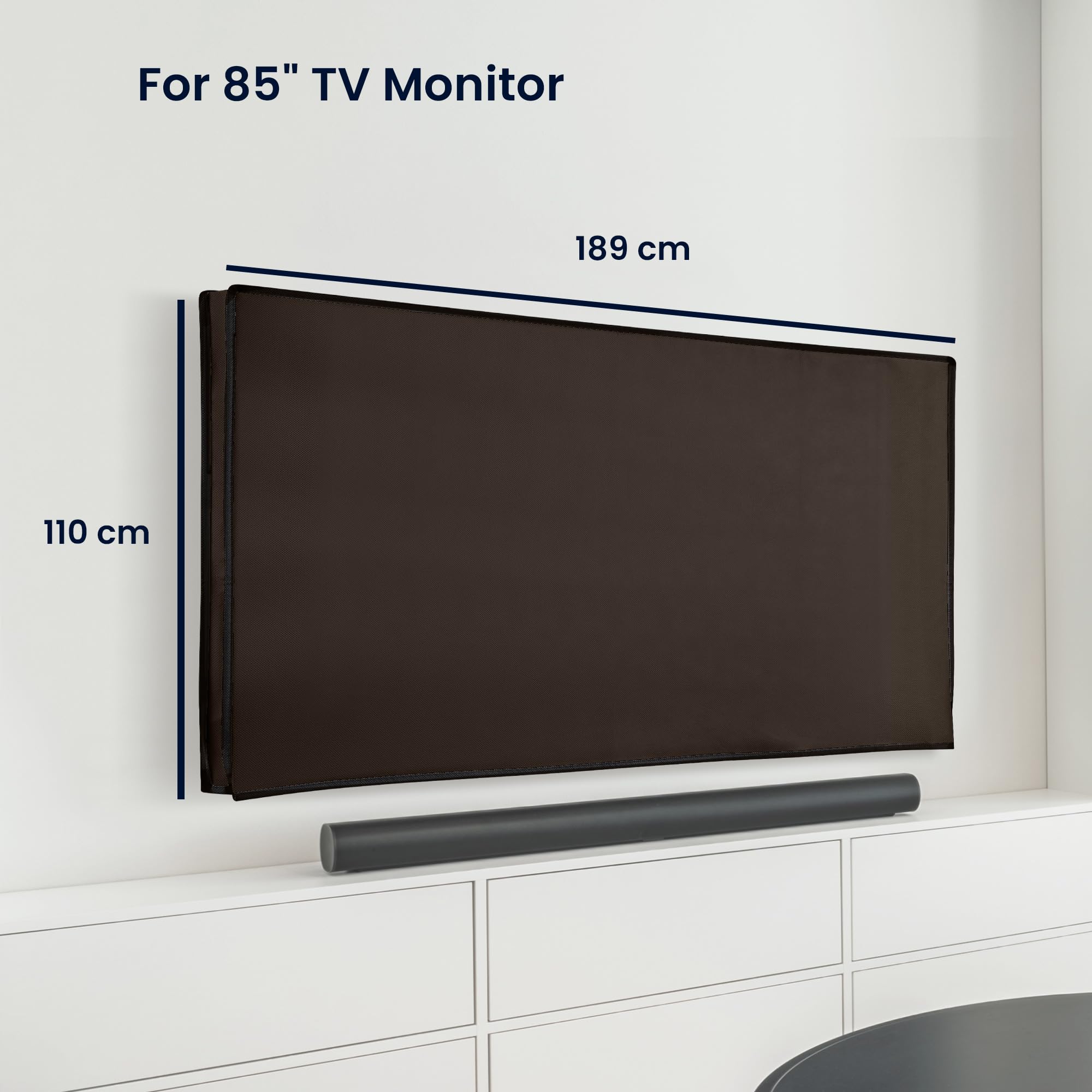 kwmobile Funda para monitor 85" TV - Cubierta protectora textil para pantalla de TV de Interior - chocolate