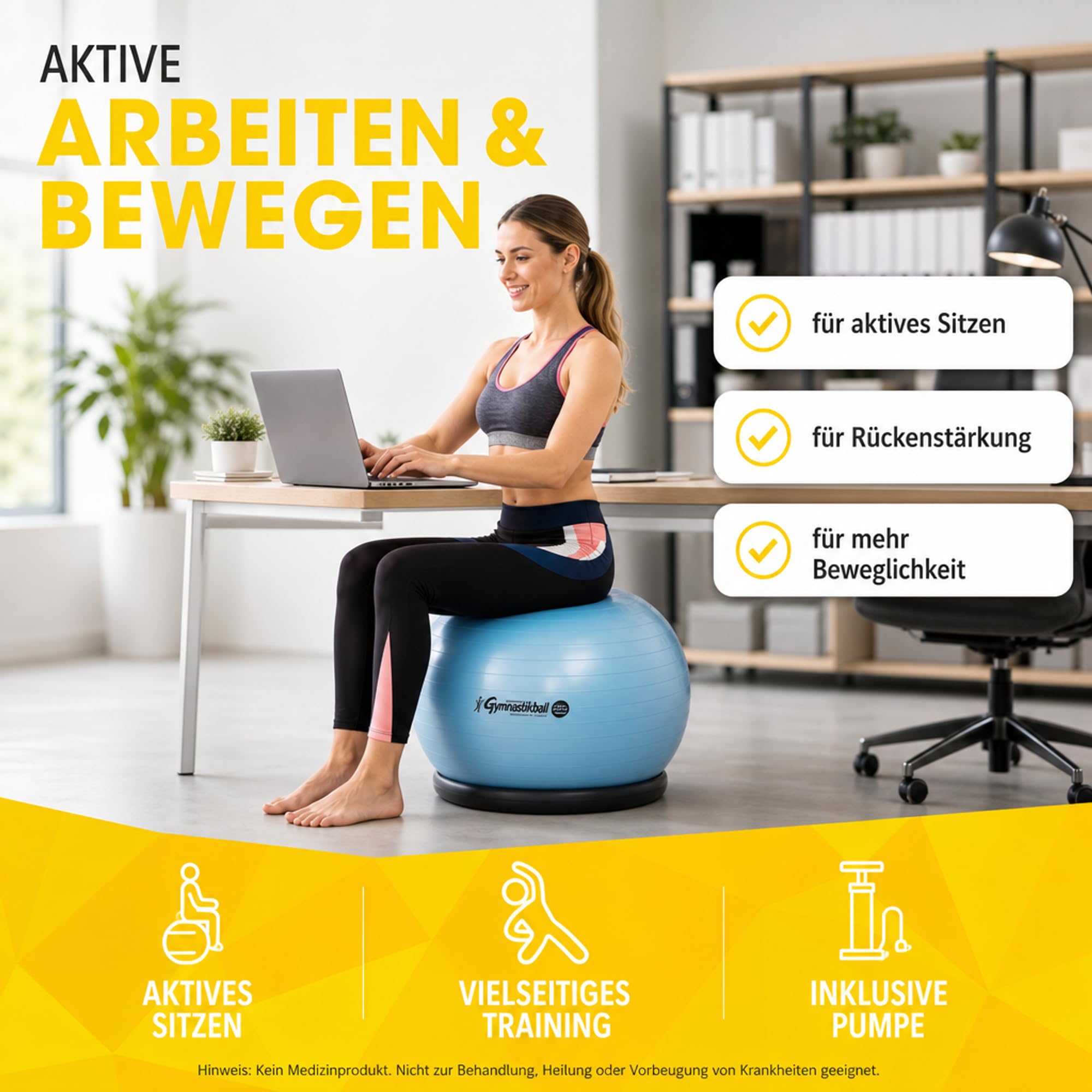 Pezzi Maxafe - Pelota de gimnasia (42, 53, 65 y 75 cm de diámetro, incluye bomba ATC, soporta hasta 400 kg, para fitness, rehabilitación, terapia, gimnasia y como pelota de asiento para oficina, 42