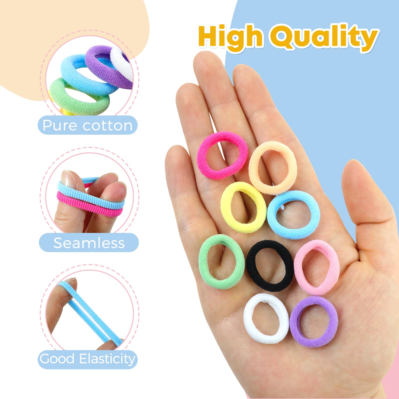 INF Bandes élastiques pour cheveux, chouchous, attaches pour cheveux,10