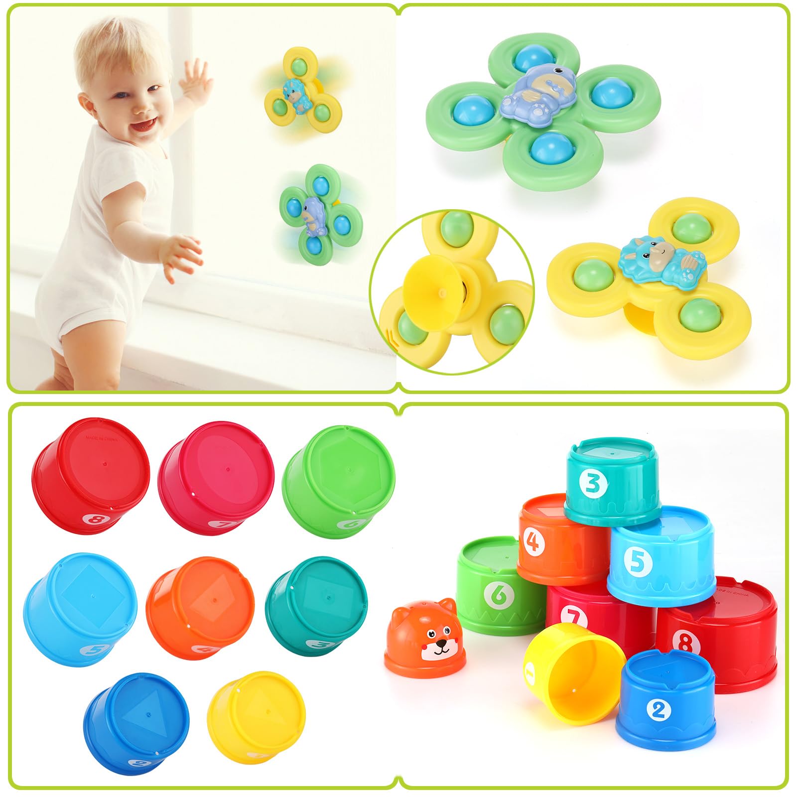 Set De Juguetes Montessori 5 En 1 Para Bebés 6-12 Meses – Incluye Xilófono, Clasificador De Formas, Tazas Apilables Y Cuerda De Silicona, Regalo Educativo