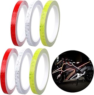 6 Rolls Reflective Tape 48 Meter Micro Prismatic Sheeting Reflective Tape 10mm, Self-Adhesive Warning Tape Sticker for Outdoor