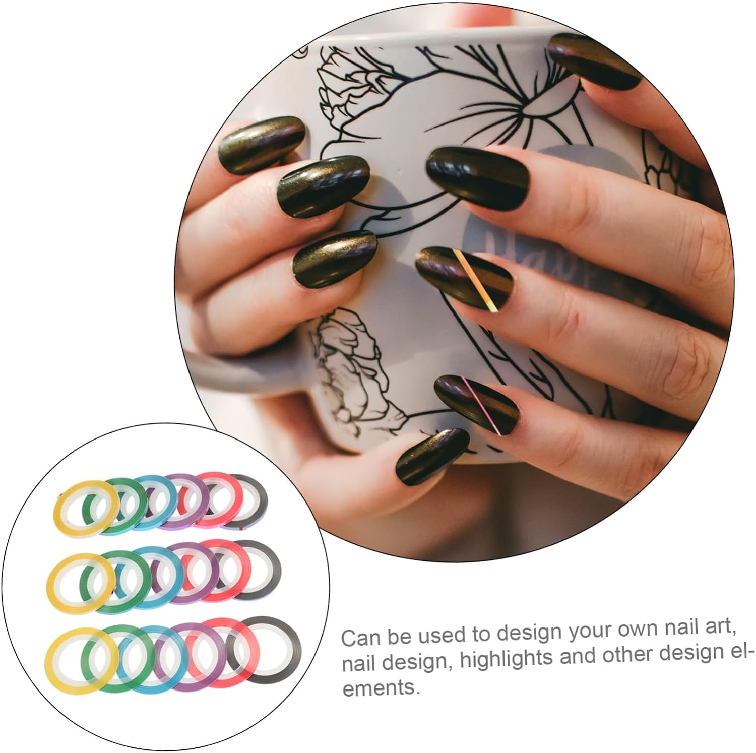 18pcs Nail Art Wire Strips Nail Tape Lines Stickers DIY Manicure Accessory Metal for Professional Home Use