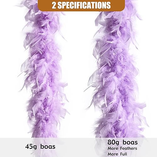 Miniatura 2 de FeelfunFeather Boa de plumas de pavo de 2 yardas para manualidades, boda, fiesta, baile, Halloween, Navidad, disfraz para decoración del hogar