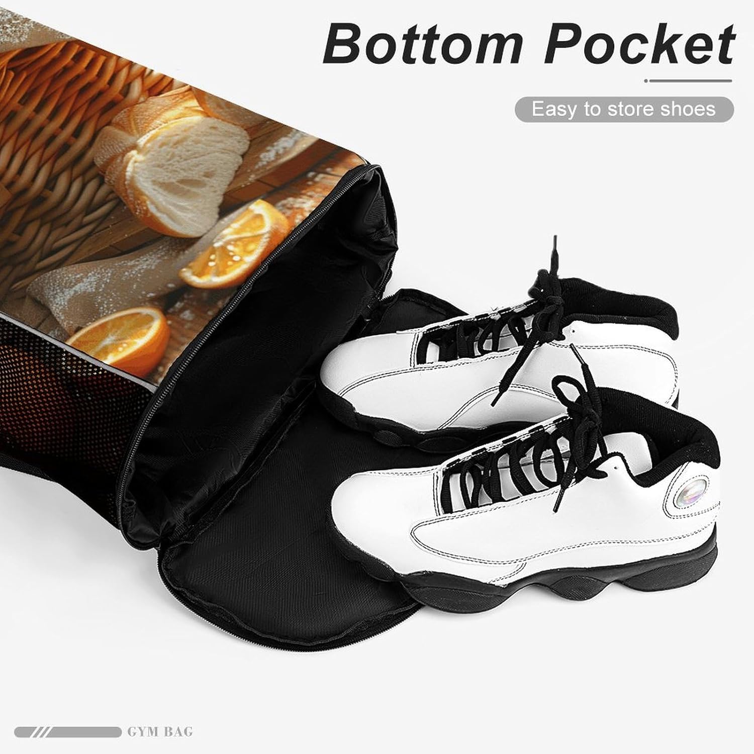 Fitness Drawstring Backpack Waterproof Gym Bag Basket of Bread Lightweight Dry And Wet Separation Swim Bag