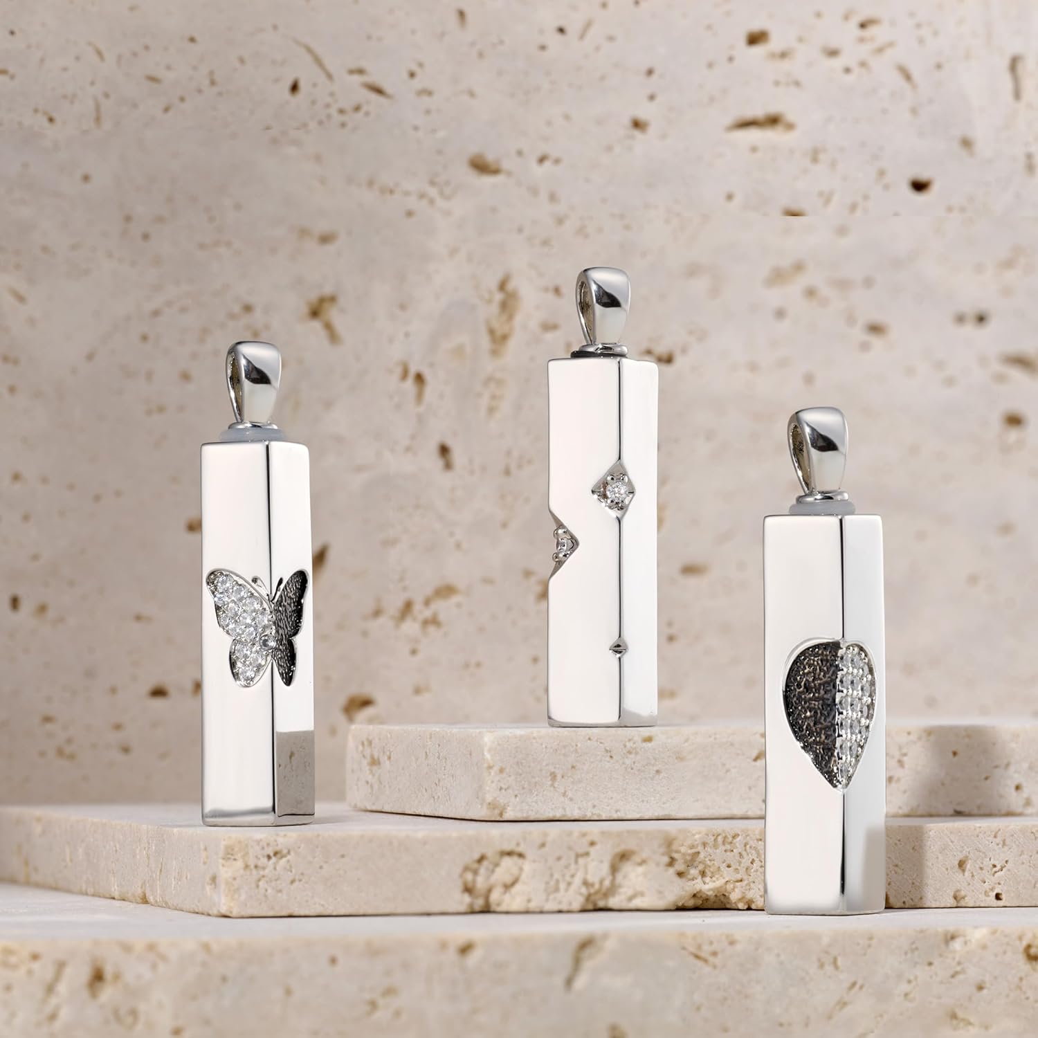 Fanery Sue Silver Urn Necklaces for Ashes, Cremation Jewelry Memorial keepsake Necklace for Women Men - Image 4